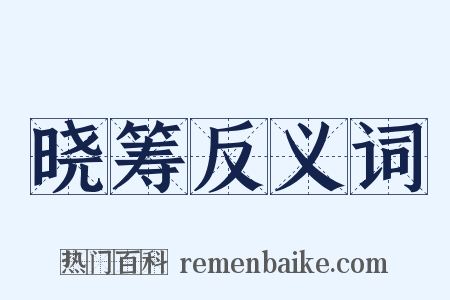 晓筹反义词是什么意思的图片